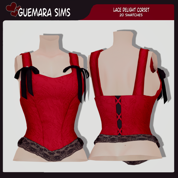 Mix Lace Delight Corset (Public now) by simsfinds - The Sims 4 Custom Content