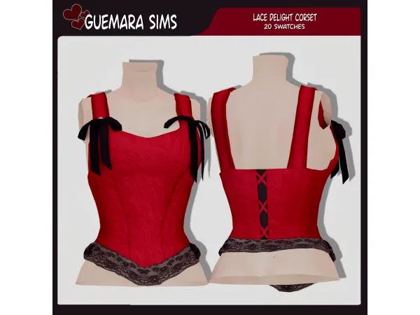 Mix Lace Delight Corset (Public now) by guemarasims - The Sims 4 Custom Content