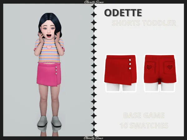 Alpha Odette Shorts Toddler by clarity-sims - The Sims 4 Custom Content