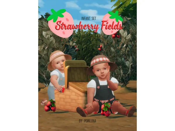 Maxis Match STRAWBERRY FIELDS infant set by powluna - The Sims 4 Custom Content