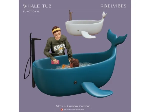 Maxis Match Whale Tub - The Sims 4 Custom Content