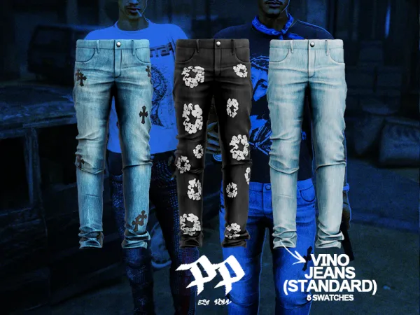 Alpha poppin vino jeans (standard version) - The Sims 4 Custom Content