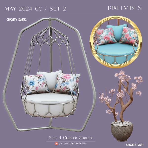Maxis Match May 2024 CCSet 2 by pixelvibes - The Sims 4 Custom Content