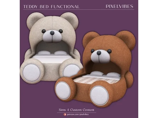 Maxis Match Teddy Bed - The Sims 4 Custom Content