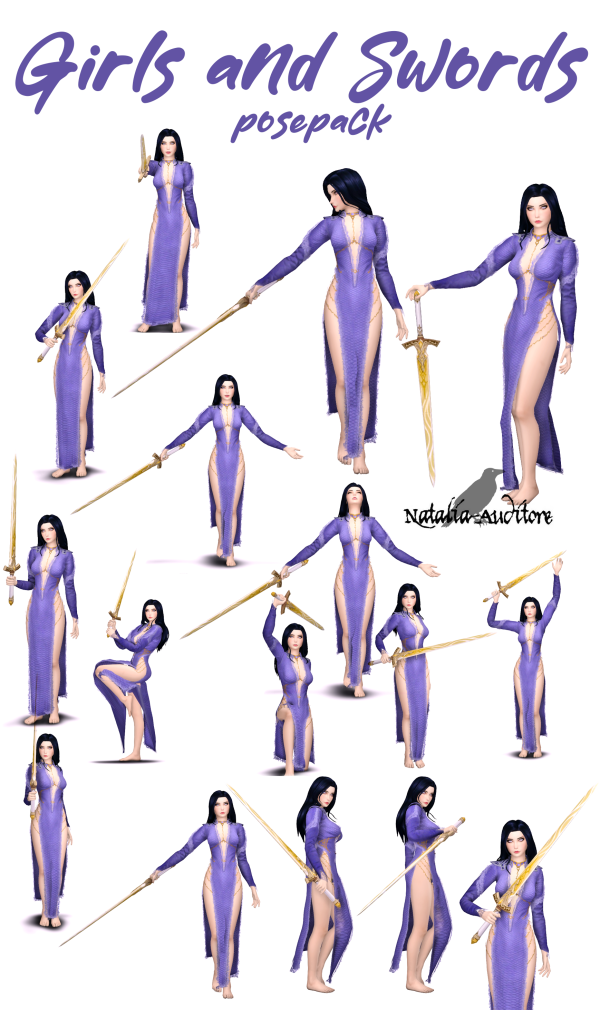 Mix Girls and swords by simsfinds - The Sims 4 Custom Content