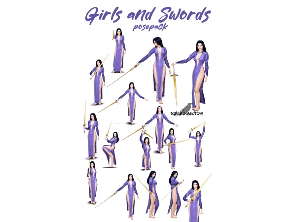 Mix Girls and swords by natalia_auditore - The Sims 4 Custom Content