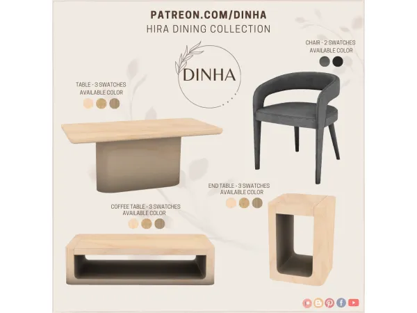 Mix Hira Dining Collection - The Sims 4 Custom Content