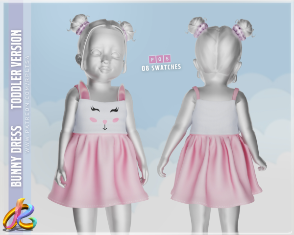 Alpha Toddler Bunny Dress by robertaplobo - The Sims 4 Custom Content
