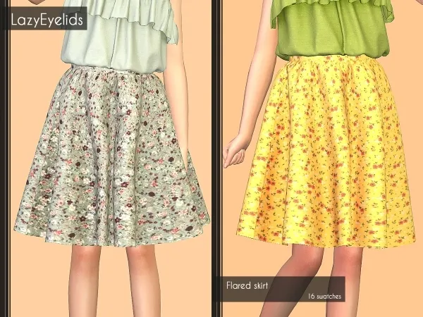 Alpha Flared skirt by lazyeyelids - The Sims 4 Custom Content