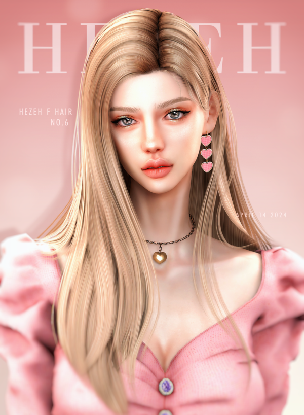 Alpha [hezeh]fhair_no6 by hezeh - The Sims 4 Custom Content