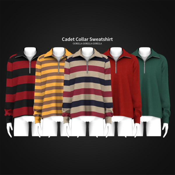 Alpha Cadet Collar Sweatshirt by simsfinds - The Sims 4 Custom Content