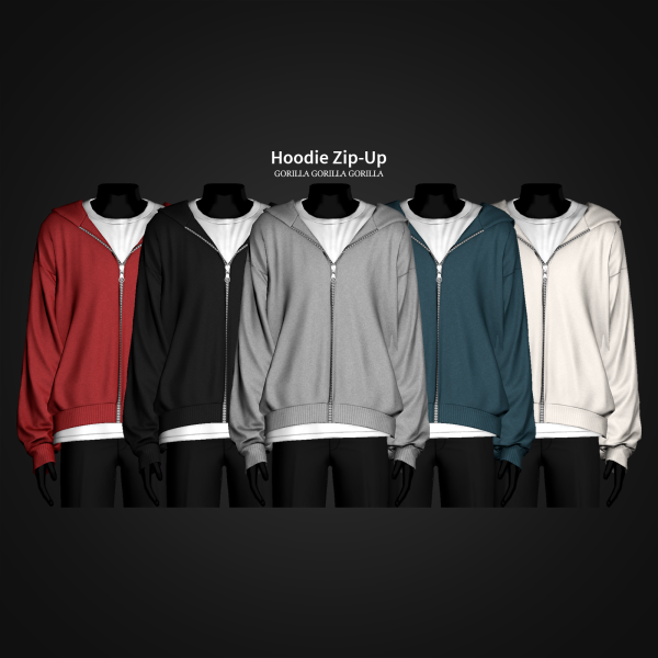 Alpha Hoodie Zip Up by simsfinds - The Sims 4 Custom Content
