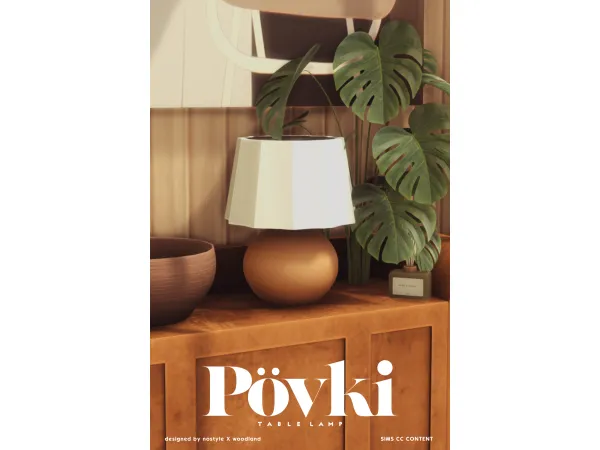 Alpha Povki Table Lamp by NOSTYLEXWOODLAND - The Sims 4 Custom Content