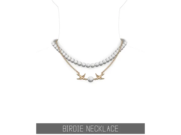 Alpha BIRDIE NECKLACE by simpliciaty - The Sims 4 Custom Content