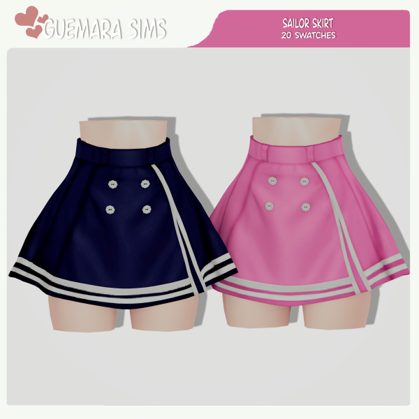 Alpha Sailor Skirt (Public now) by simsfinds - The Sims 4 Custom Content