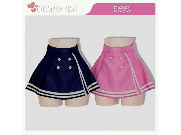 Alpha Sailor Skirt (Public now) by guemarasims - The Sims 4 Custom Content