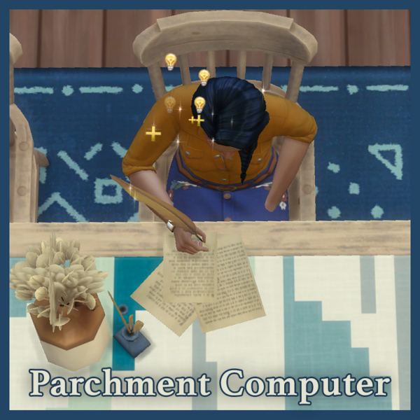 Maxis Match Mod Parchment Computer by simsfinds - The Sims 4 Custom Content