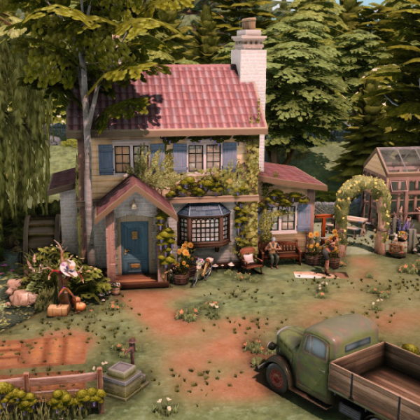 Maxis Match Sunflower farm by simsfinds - The Sims 4 Custom Content
