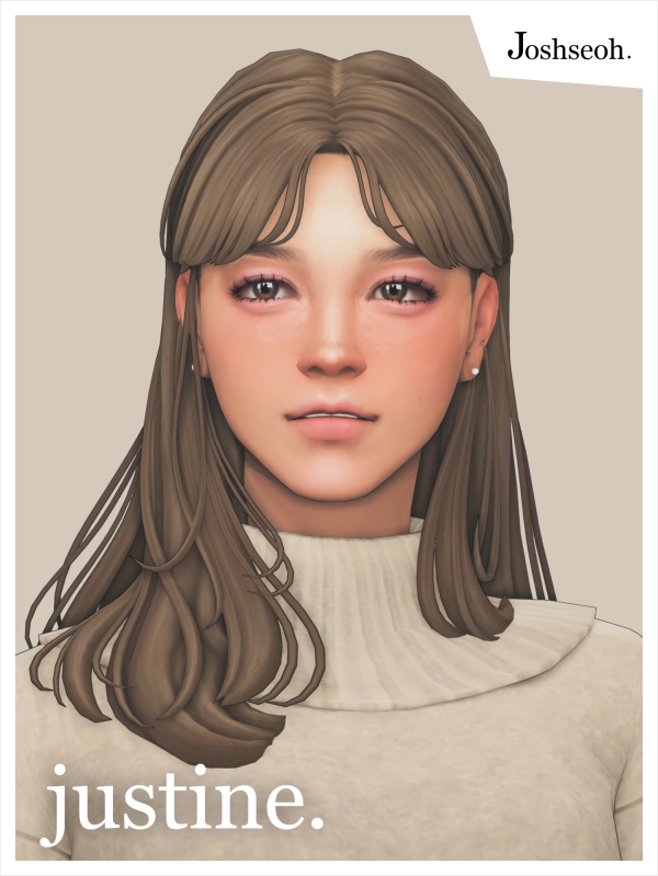 Maxis Match Justine Hair by simsfinds - The Sims 4 Custom Content