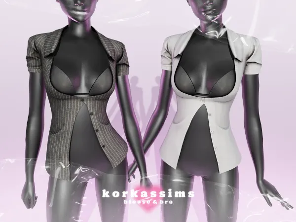 Alpha blouse bra by korkassims - The Sims 4 Custom Content