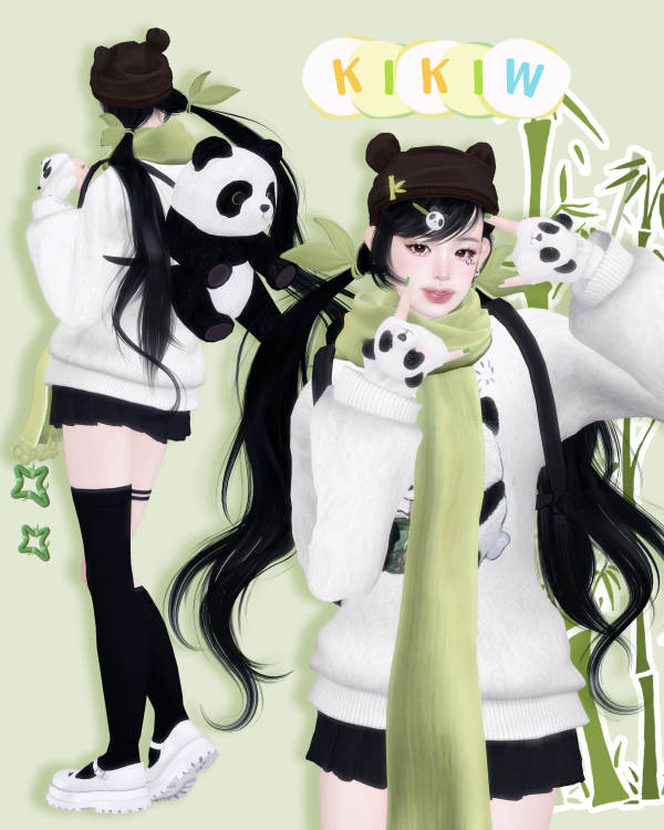 Alpha KIKIWSTUDIO Panda胖达 by simsfinds - The Sims 4 Custom Content