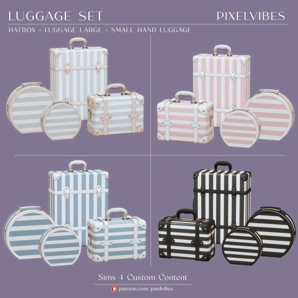 Maxis Match Luggage Set by pixelvibes - The Sims 4 Custom Content