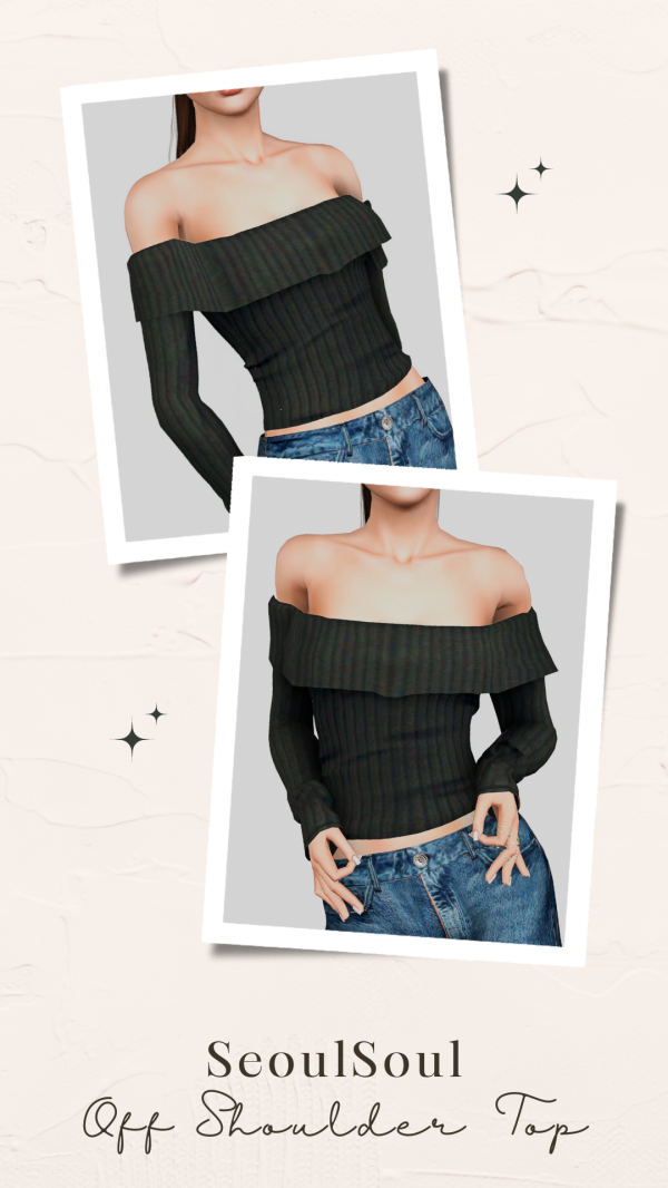 SEOULSOUL Off Shoulder Top 4t3 by simsfinds - The Sims 3 Custom Content