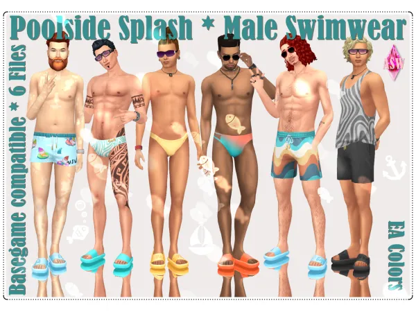 Poolside Splash * Male Swimwear by AnnettsSims4Welt