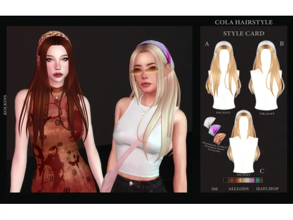Maxis Match COLA HAIRSTYLE by KOLKINS - The Sims 4 Custom Content