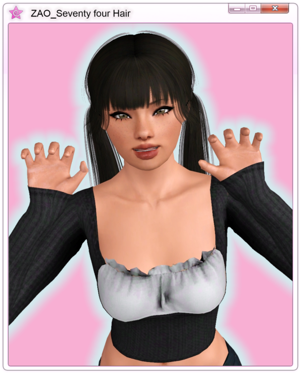 zao seventy four af hair by simsfinds - The Sims 3 Custom Content