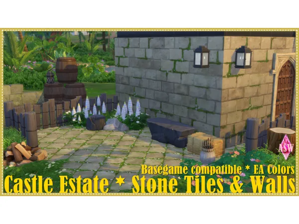 Mix Castle Estate Tiles Walls by AnnettsSims4Welt - The Sims 4 Custom Content