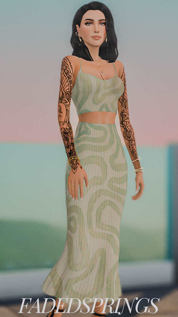 Maxis Match recolour of akalukery's bodycon cutout dress and separate's by simsfinds - The Sims 4 Custom Content
