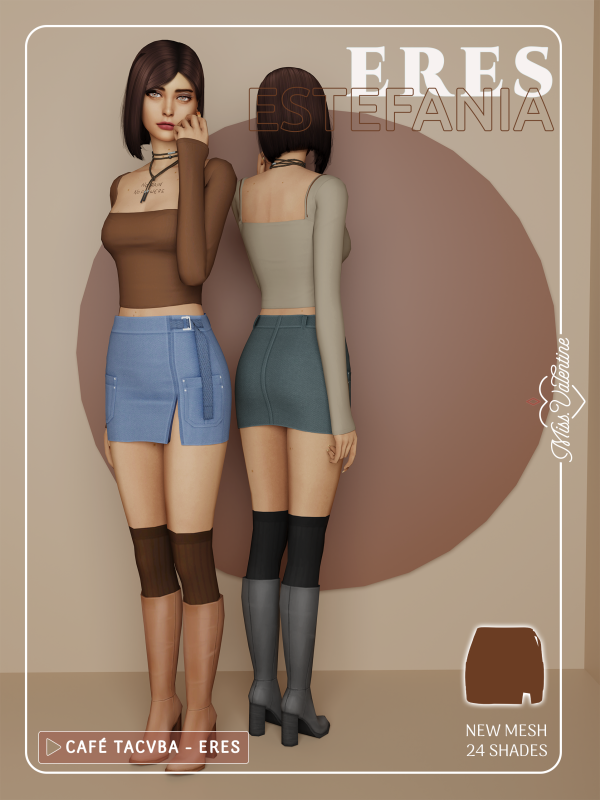 Alpha Estefania Skirt by simsfinds - The Sims 4 Custom Content