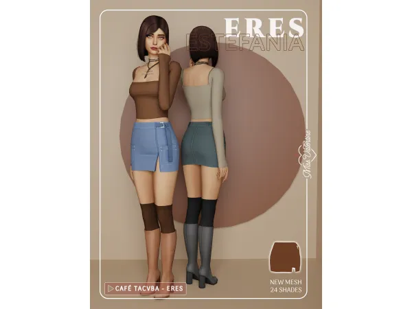 Alpha Estefania Skirt by Valentina - The Sims 4 Custom Content