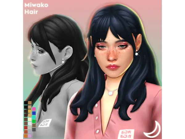 Maxis Match MIWAKO HAIR by IMVIKAI by imvikai - The Sims 4 Custom Content