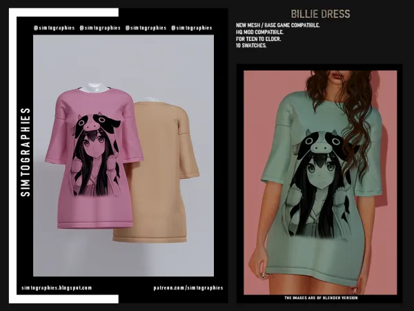 Alpha Billie Dress - The Sims 4 Custom Content