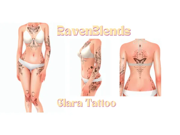 Mix RavenBlends Clara Tattoo - The Sims 4 Custom Content