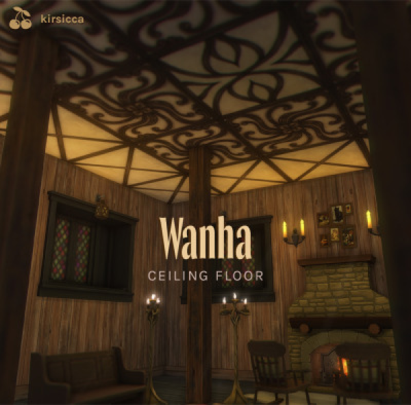 Mix wanha ceiling floor by simsfinds - The Sims 4 Custom Content
