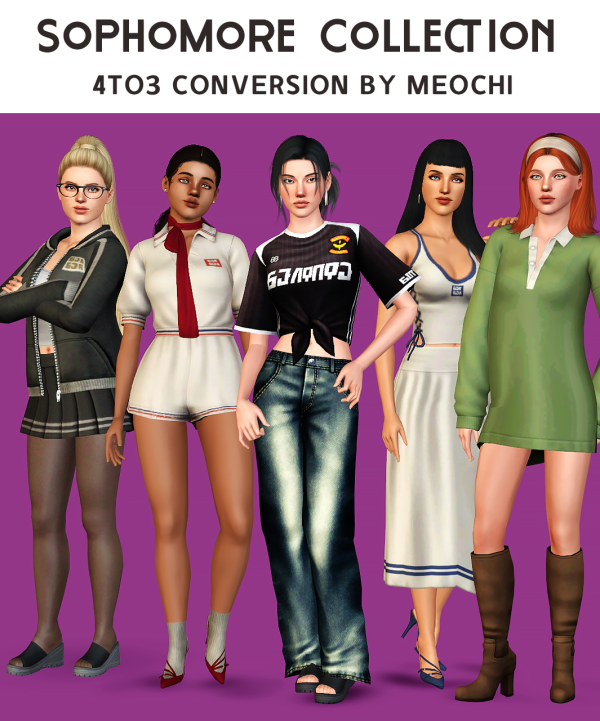 4t3 Sophomore Collection conversion pt2 by simsfinds - The Sims 3 Custom Content