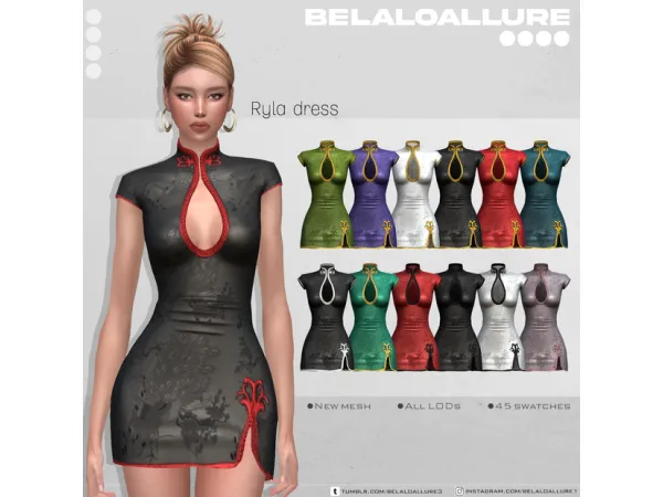 Alpha Ryla Dress by Belaloallure - The Sims 4 Custom Content