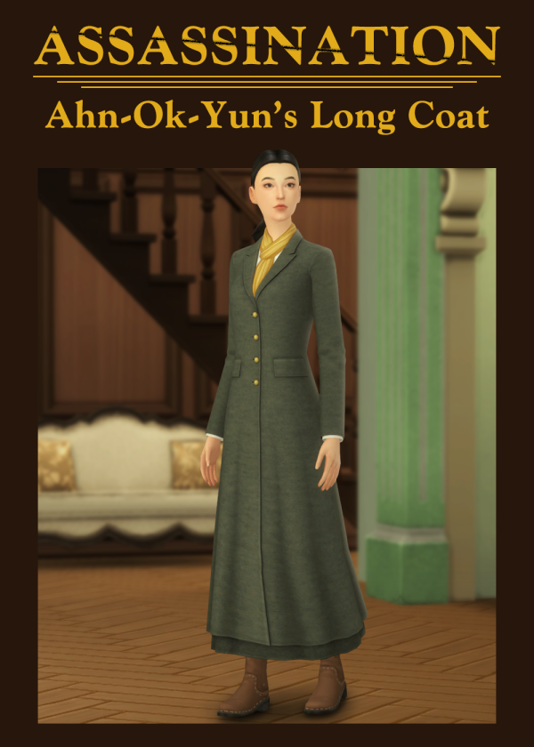 Alpha [Lonelyboy] Assassination Ahn Ok Yun Long Coat by simsfinds - The Sims 4 Custom Content