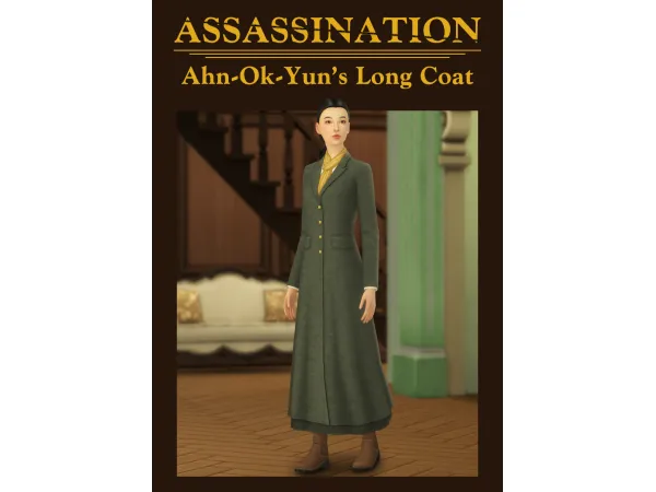 Alpha [Lonelyboy] Assassination Ahn Ok Yun Long Coat by HappyLifeSims - The Sims 4 Custom Content
