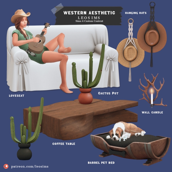 Mix Western Aesthetic by leosims4cc - The Sims 4 Custom Content