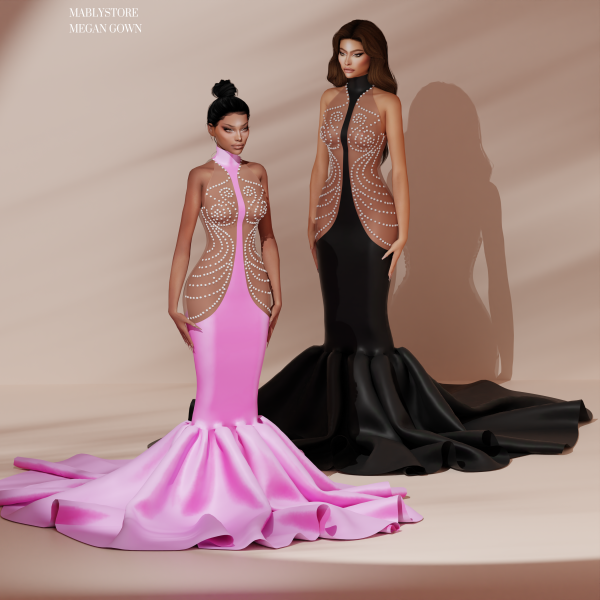 Alpha MEGAN GOWN by simsfinds - The Sims 4 Custom Content