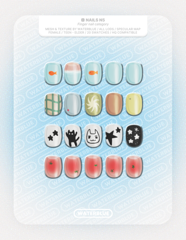 Mix NAILS N5 by simsfinds - The Sims 4 Custom Content
