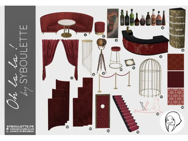Maxis Match Ohlala Set by syboulette - The Sims 4 Custom Content