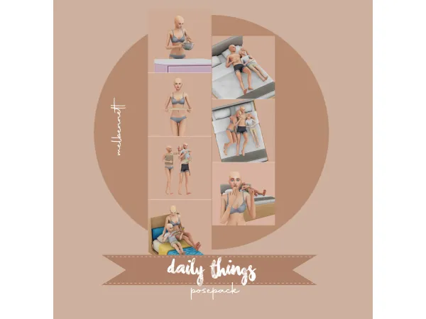 Mix Daily Things Posepack - The Sims 4 Custom Content