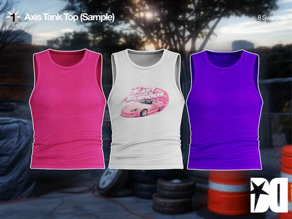 Alpha DECAYED Axis Tank Top (Sample) - The Sims 4 Custom Content