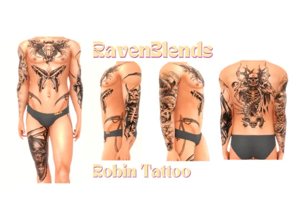 Mix Robin Tattoo by RavenBlends - The Sims 4 Custom Content