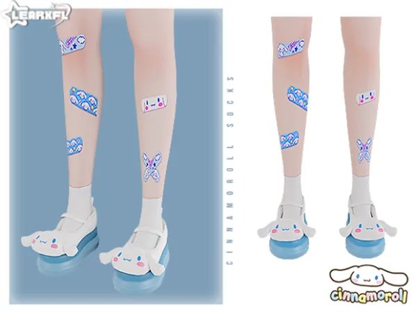 Alpha Cinnamoroll Back To School Collection Cinnamoroll Socks [1317 Items] - The Sims 4 Custom Content